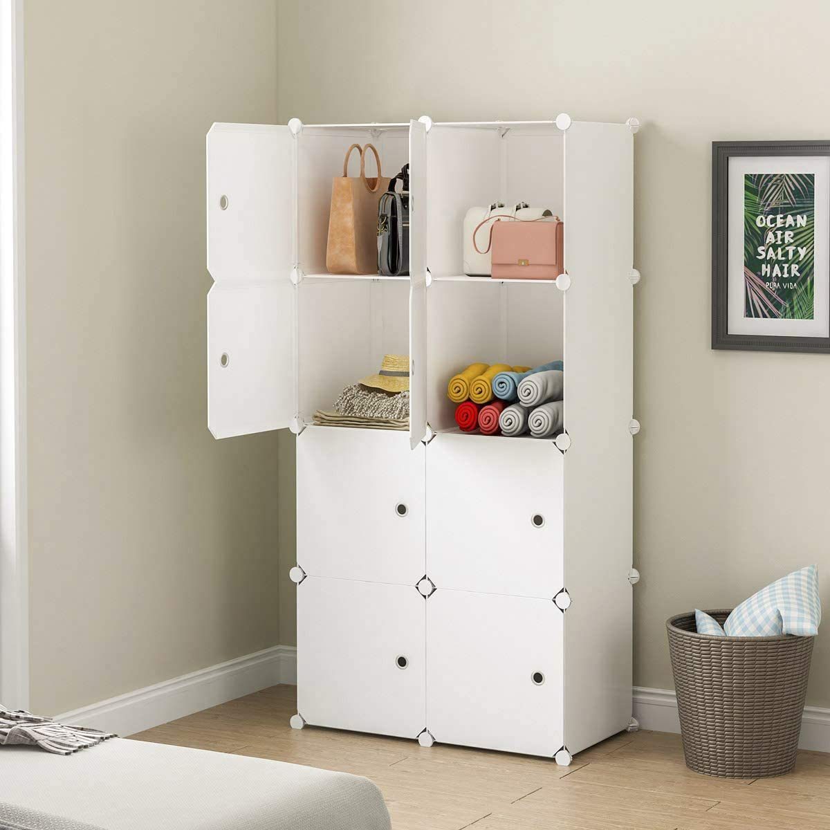 8 Cube Organizer Stackable Plastic Cube Storage Shelves Design