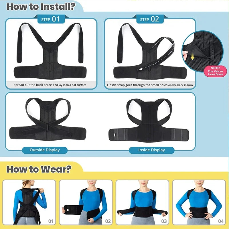 Adjustable Back Posture Corrector Clavicle Spine Back Pain Relief